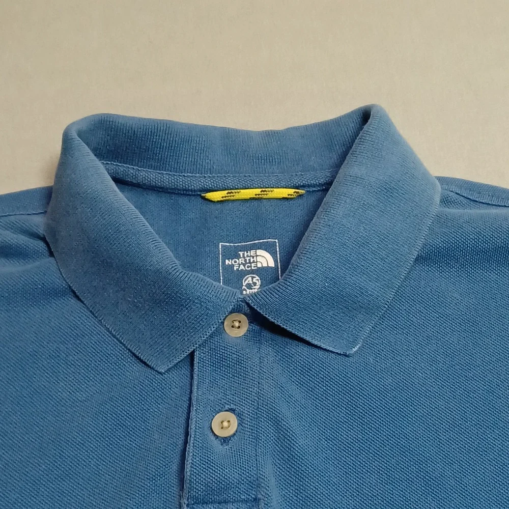 The North Face Polo‎ Shirt Mens M Blue A5 Series Short Sleeve Cotton Pique AYED